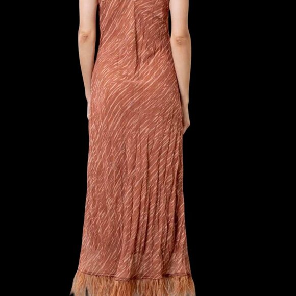 New Moon River Sleeveless Maxi Dress in Orange - Size Medium New with Tags - Picture 2 of 3